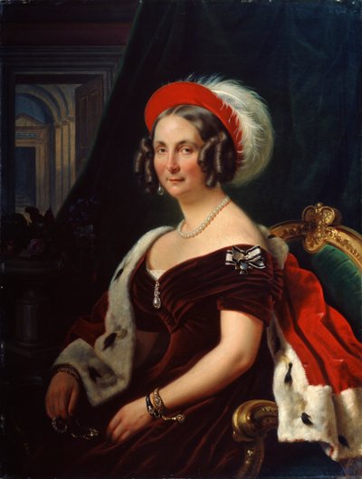 Portret van koningin Frederica van Hannover, 1778-1841, 19e eeuw door Franz Krüger
