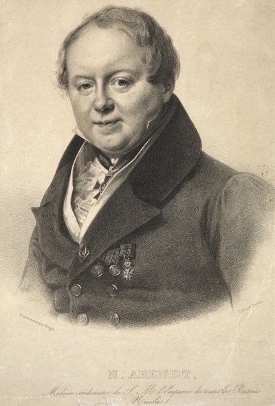 Portret van de keizerlijke persoonlijke arts Nicholas Martin Arendt 1785-1859, 1836 door Franz Krüger