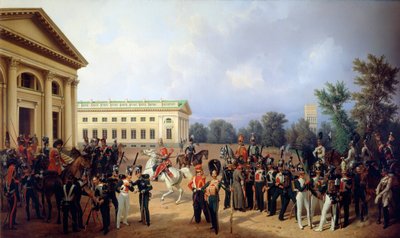 De Keizerlijke Russische Garde in Tsarskoye Selo door Franz Krüger