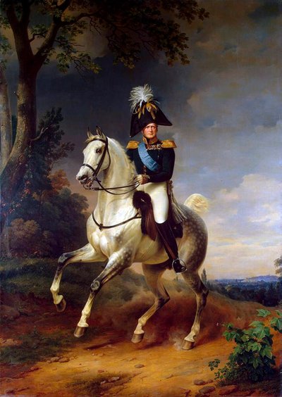 Ruiterportret van keizer Alexander I, 1777-1825, 1837 door Franz Kruguer
