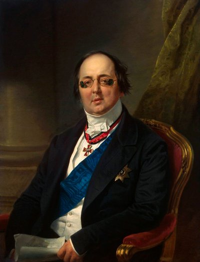 Portret van Graaf Alexander Kushelev-Bezborodko, 1851-1852 door Franz Kruguer