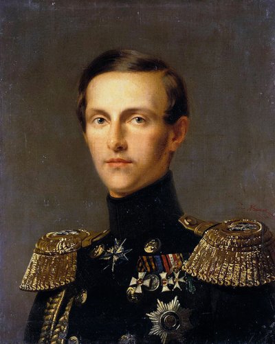 Portret van groothertog Konstantin Nikolayevich van Rusland, 1827-1892, ca. 1850 door Franz Kruguer