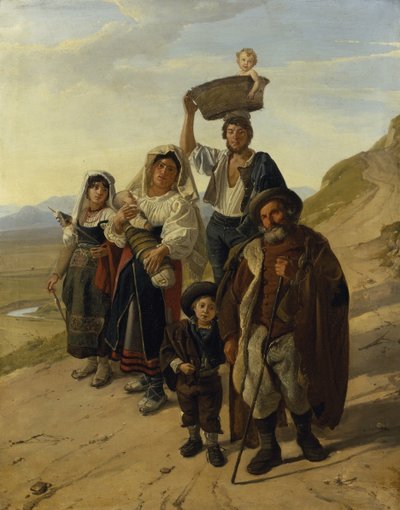 Italiaanse boeren in Albano door Franz Ludwig Catel