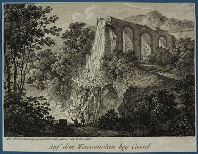 Zicht op de Weissenstein bij Kassel door Franz Ludwig Catel
