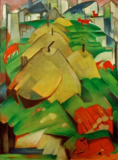 Alpenlandschap (Strohoop) door Franz Marc
