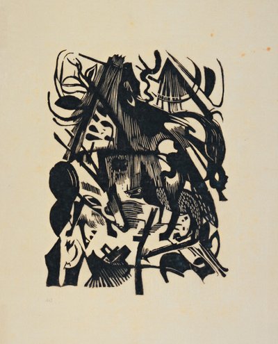 Geboorte van de wolf door Franz Marc