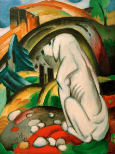 De witte hond door Franz Marc
