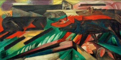 De wolven (Balkanoorlog) door Franz Marc