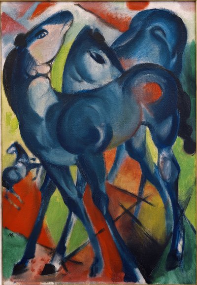De blauwe veulens door Franz Marc