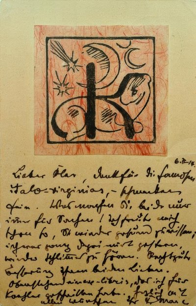 Exlibris Bernhard Koehler door Franz Marc