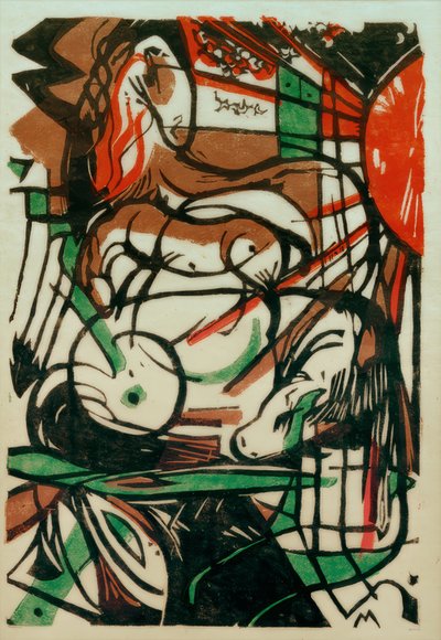 Geboorte van de paarden door Franz Marc