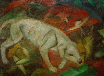 Hond, kat, vos door Franz Marc