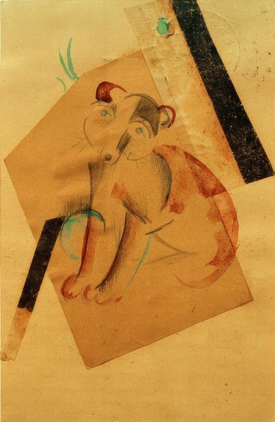 Wachtende hond door Franz Marc