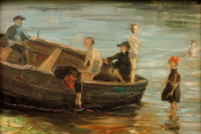 Kinderen in een boot door Franz Marc