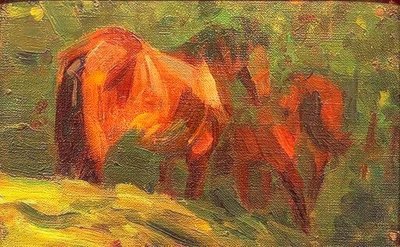 Kleine paardenstudie door Franz Marc