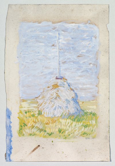 Kleine rietstapel bij Brunnenbach door Franz Marc