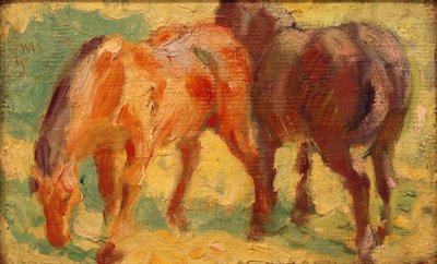 Klein paardenbeeld door Franz Marc