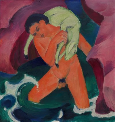 Jongen met lam. De goede herder. 1911 door Franz Marc