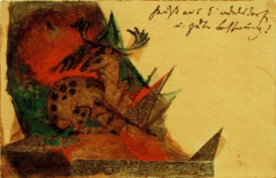 Liggend hert door Franz Marc