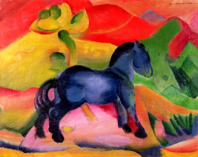 Klein blauw paard, 1912 door Franz Marc