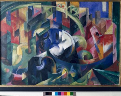 Schilderij met ossen door Franz Marc