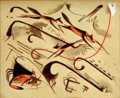 Scherzo (Spelende Vossen) door Franz Marc