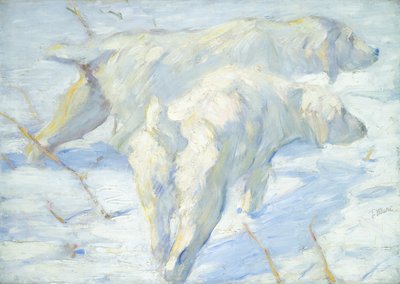 Siberische Honden in de Sneeuw door Franz Marc