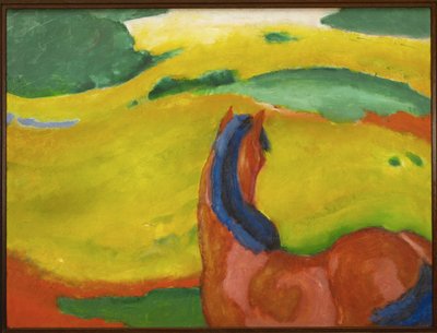 Kleine compositie III (olieverf op doek) door Franz Marc