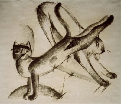 Spelende katten door Franz Marc