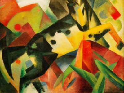 Springend paard door Franz Marc