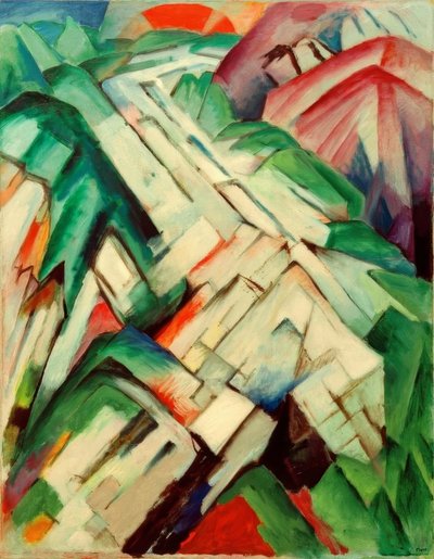 Rotsachtige weg (Bergen / Landschap) door Franz Marc