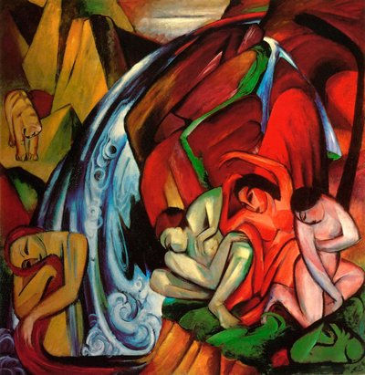De waterval door Franz Marc