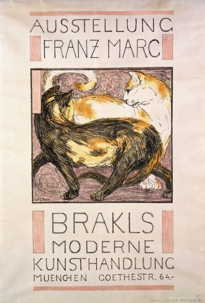 Twee katten, 1909-10 door Franz Marc