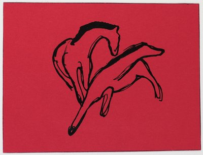 Twee paarden door Franz Marc