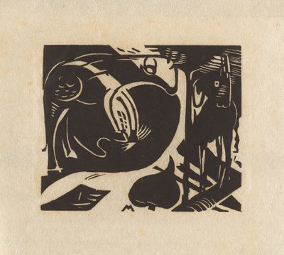 Twee Mythische Dieren door Franz Marc