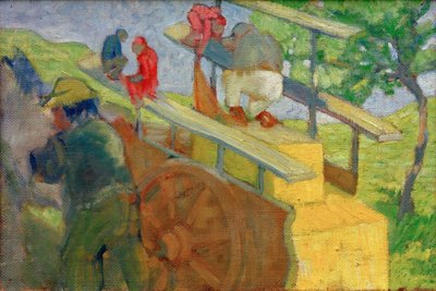Aapje op een kar door Franz Marc