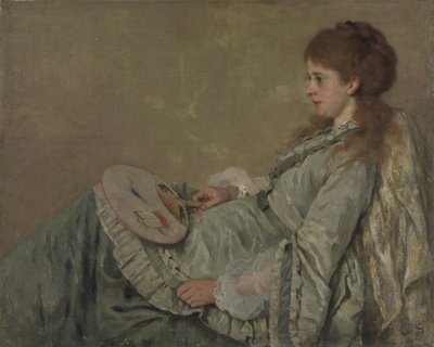 Portret van de vrouw van de kunstenaar door Franz Otto Scholderer