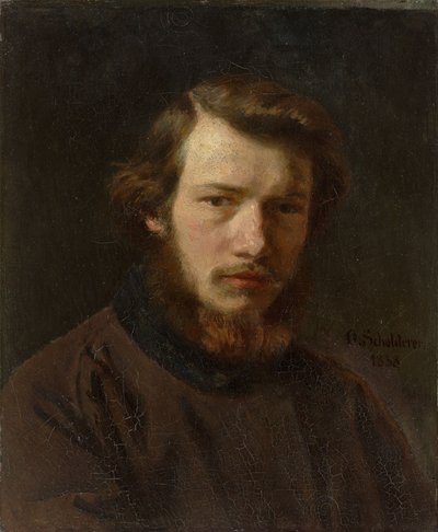 Zelfportret op 24-jarige leeftijd, 1858 door Franz Otto Scholderer