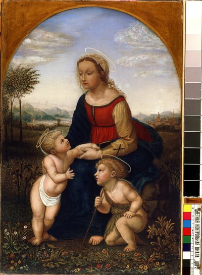 De Maagd en kind met Johannes de Doper als jongen door Franz Pforr