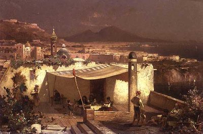 Een Terras in Posilipo door Franz Richard Unterberger
