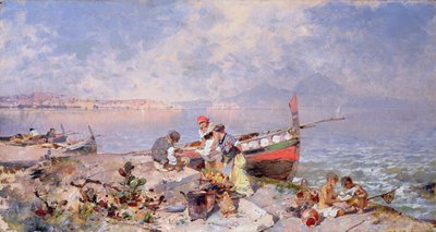 Baai van Napels door Franz Richard Unterberger