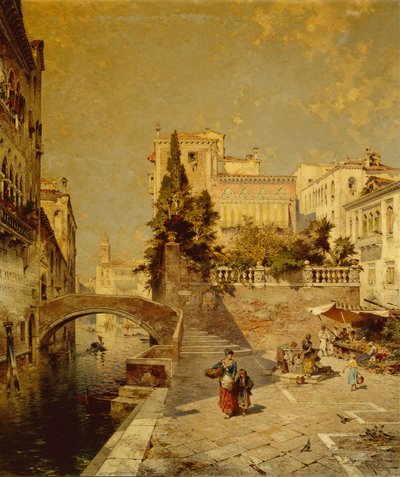 Fondamenta Zorzi, Campiello Santa Barbara, Venetië door Franz Richard Unterberger