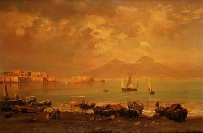 De baai van Napels door Franz Richard Unterberger