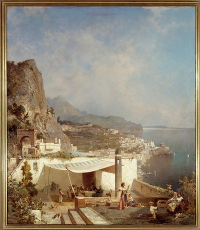 De baai van Napels door Franz Richard Unterberger