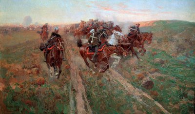 Scène uit de Slag bij Kuryuk-Dara in juli 1854 door Franz Roubaud