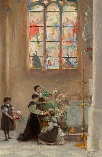 Feest St. Maria in een kerk in Venetië door Franz Russ der Jüngere