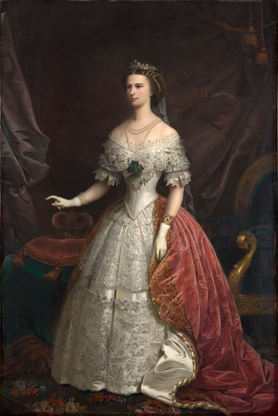 Portret van Elisabeth van Beieren, 1869 door Franz Russ the Younger