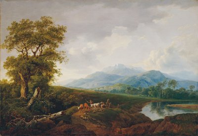 Landschap met Schneeberg door Franz Scheyerer