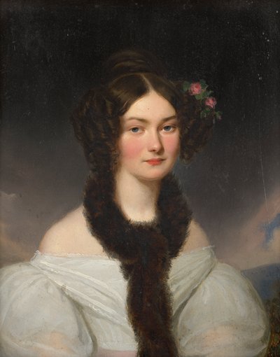 Portret van een jonge vrouw door Franz Schrotzberg