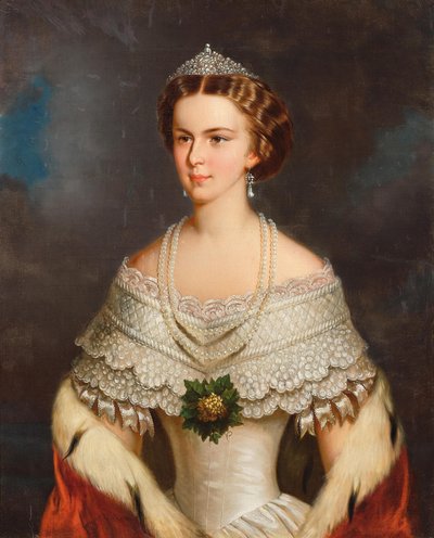 Portret van Elisabeth van Beieren door Franz Schrotzberg